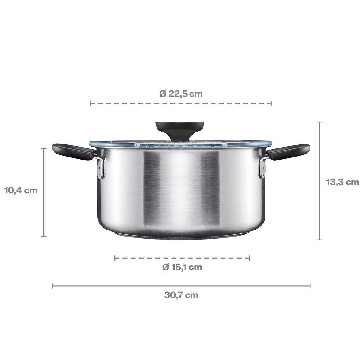 Functional Form gryde 3 liter, rustfrit stål