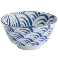 Natsu Nami skål 350 ml, blå/hvit