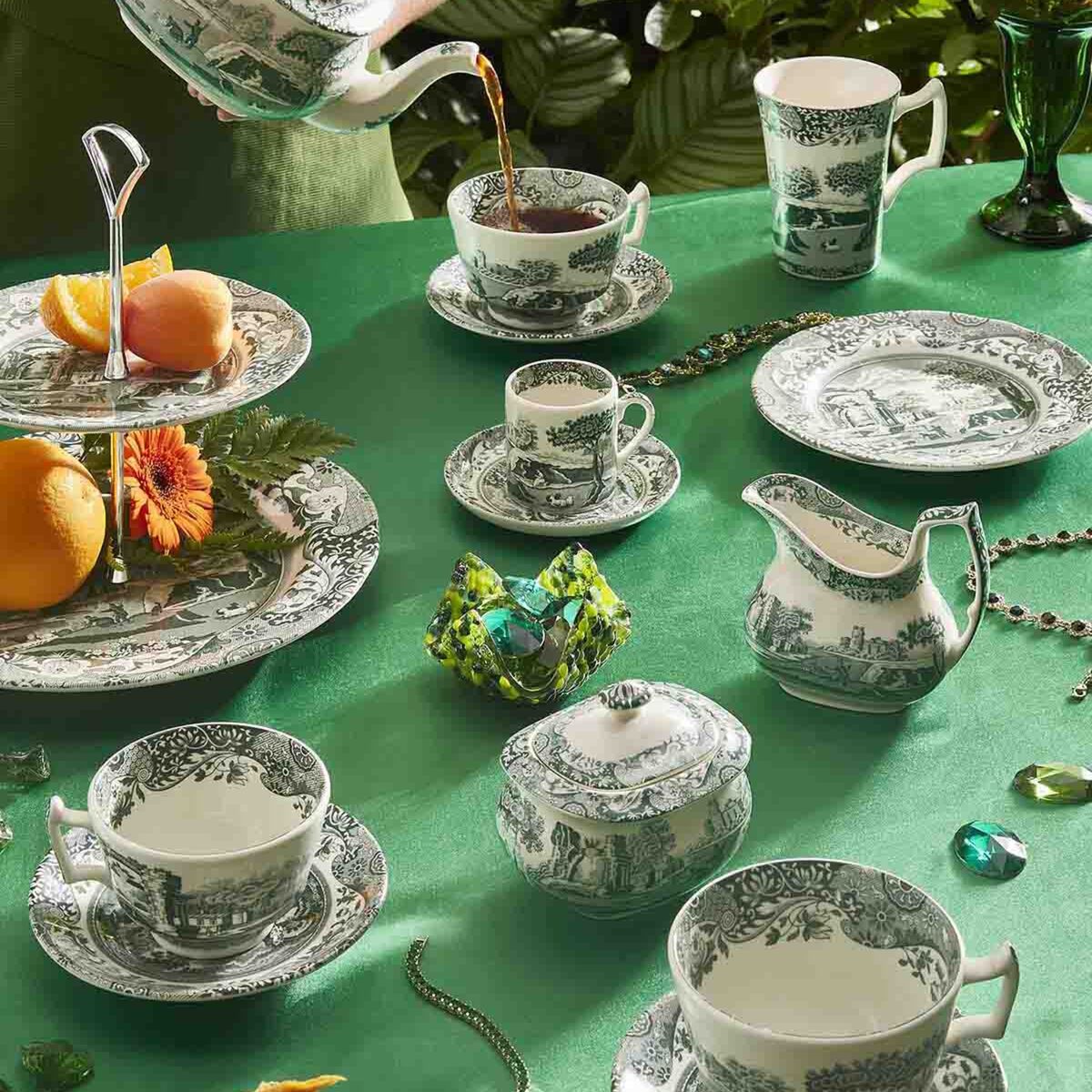 Heritage Green Italian teekannu, vihreä/valkoinen