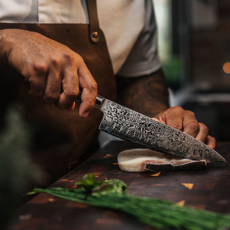 Kockkniv Olivslipad svart, 21 cm