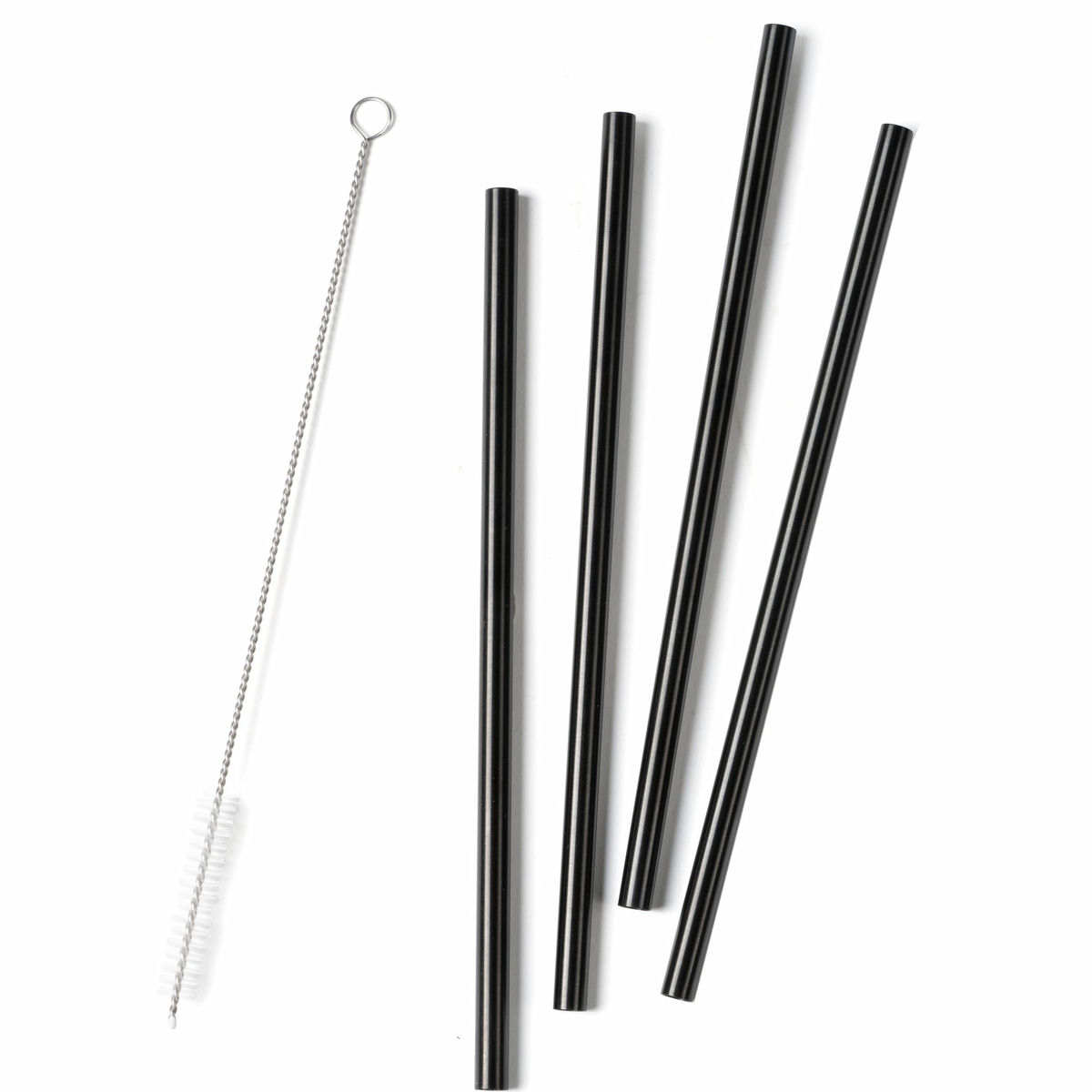 Rocks stålsugrör, 21,5 cm, 4-pack, svart