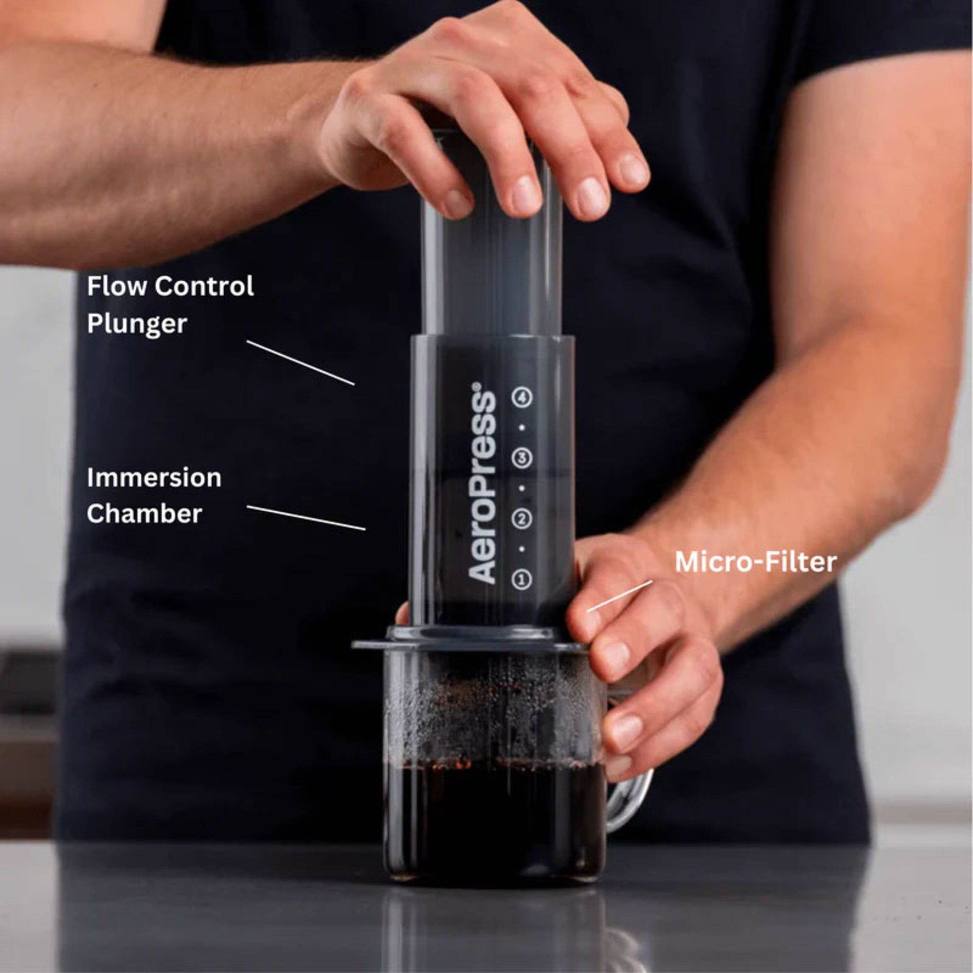 Alternativ bild 1 för AeroPress Aerobie Aeropress 1-4 koppar