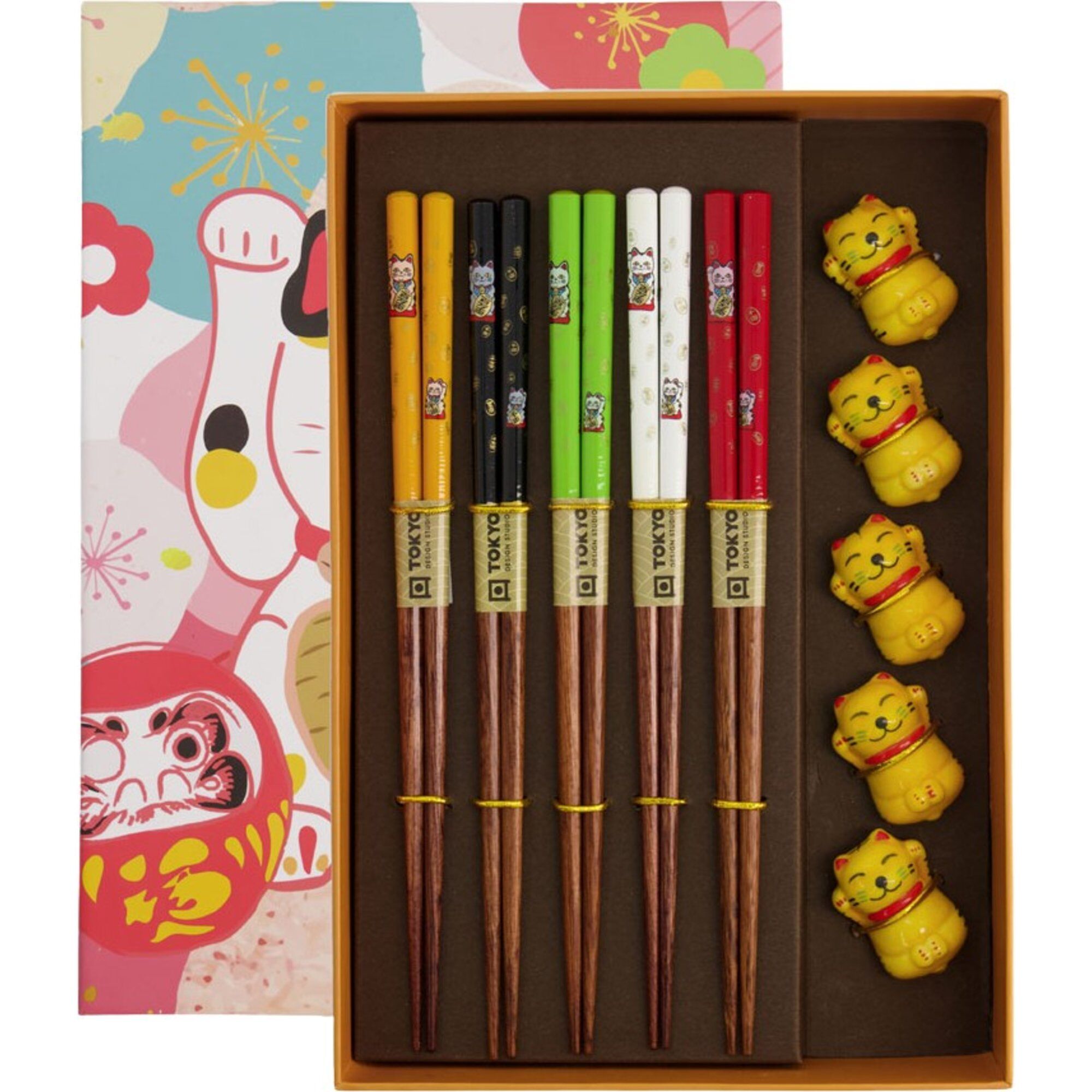 Lucky Cat ätpinnar 5 par