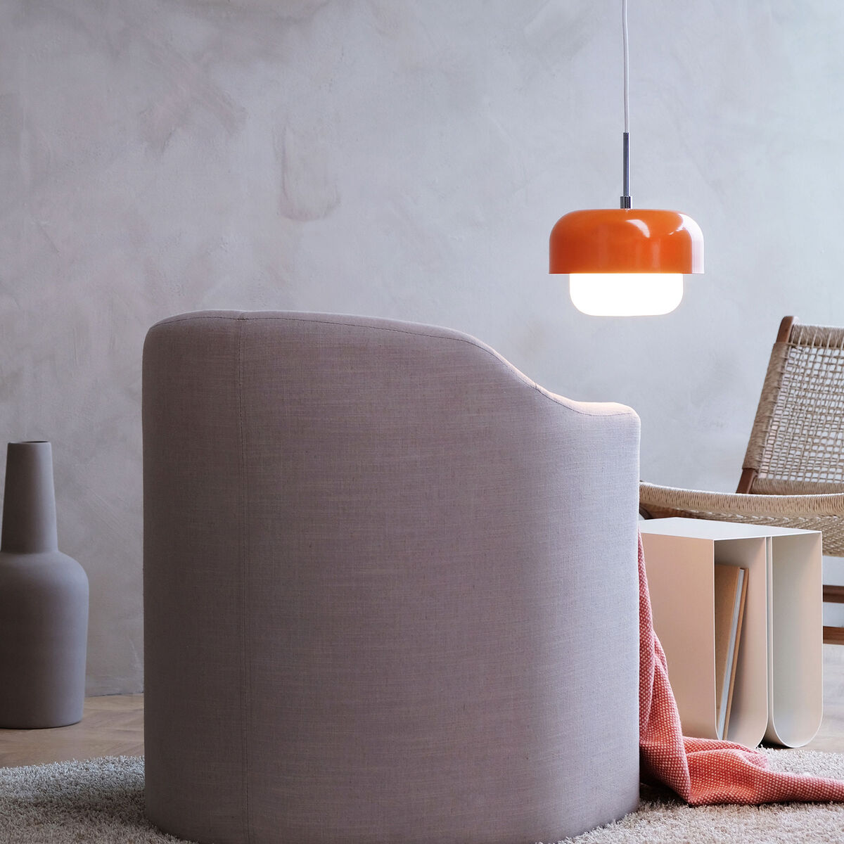 Dyberg Larsen Haipot pendellampa D23, orange