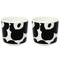 Unikko kaffekopp 2 dl, 2-pack,  svart/vit