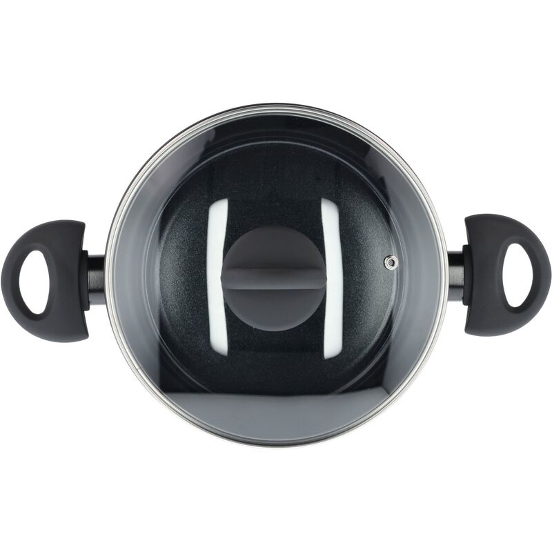 Ceramica gryde med glaslåg 2,5 liter, sort