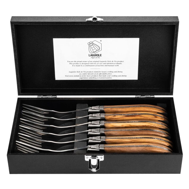 Gafflar 6-pack, olivträ