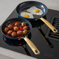 Combekk Stekepanne- og kasserollesett 4 deler, blå