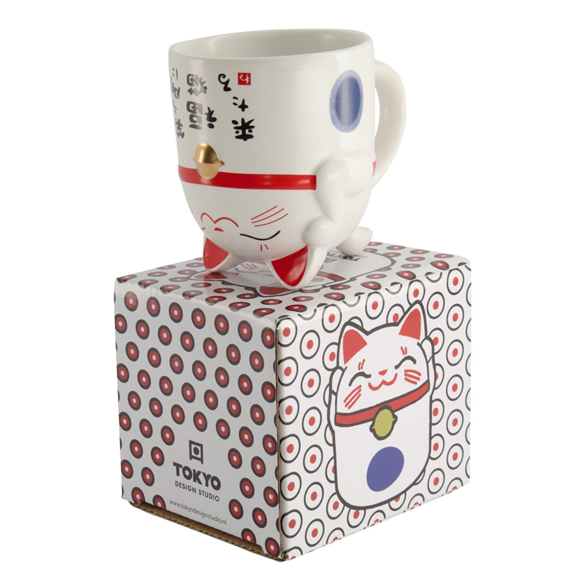 Kawaii Lucky Cat mugg 35 cl, blå