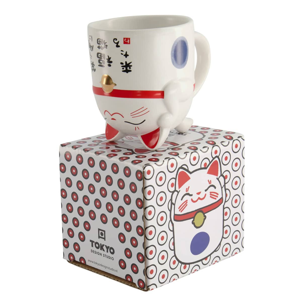 Kawaii Lucky Cat krus 35 cl, blå