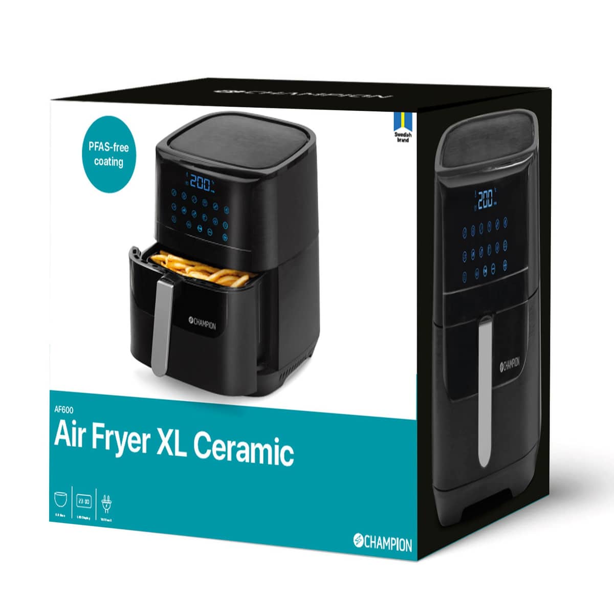 Ceramic XL AF600 airfryer 5,5 litraa, musta