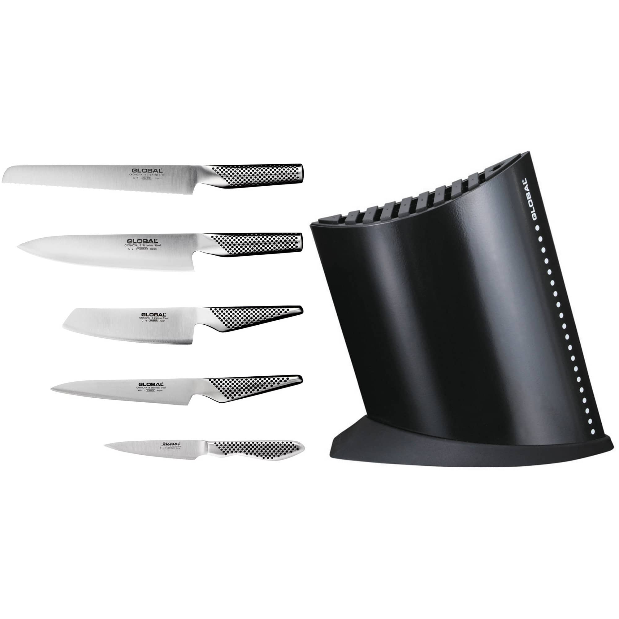 Knivsæt med knivblok Sort