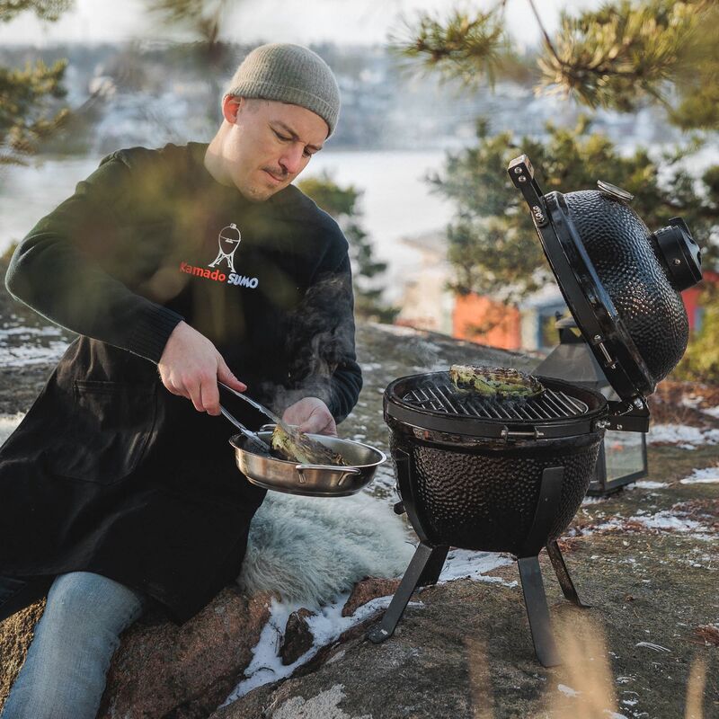 Mini kolgrill, svart