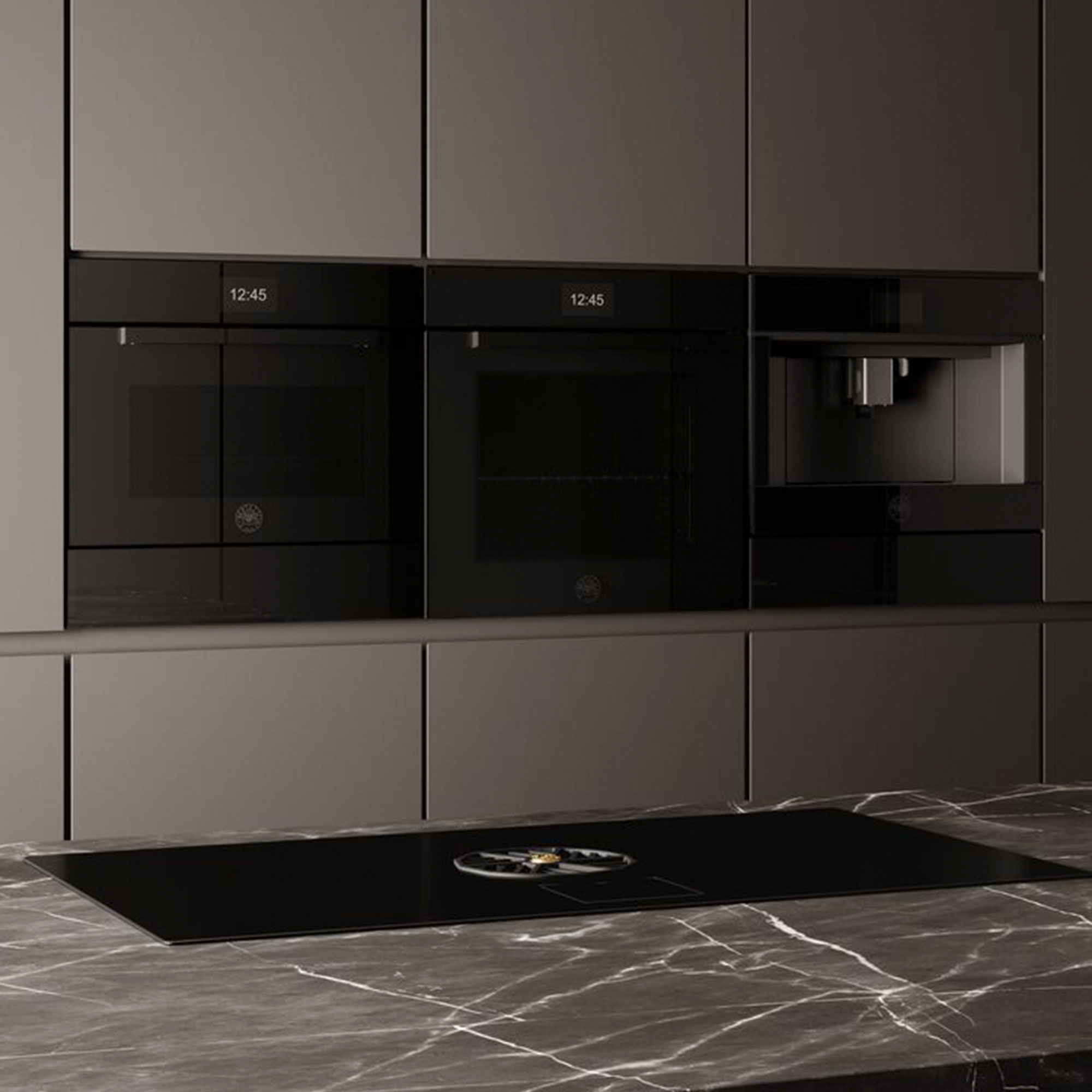 FMOD4077MTB3 Modern kombiovn med mikrobølgefunktion, sort glas