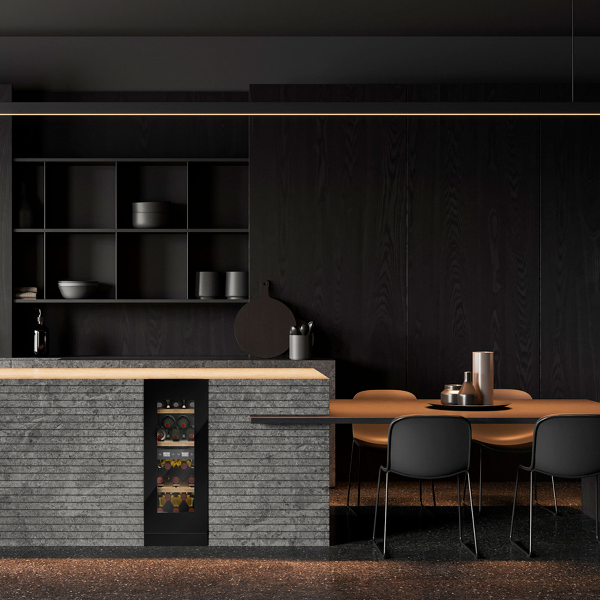 7719 WineDeluxe indbygget vinkøleskab 18 flasker, sort