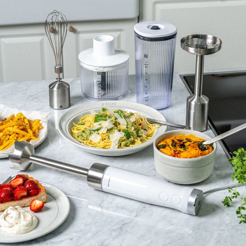 stavmixer, silver/vit