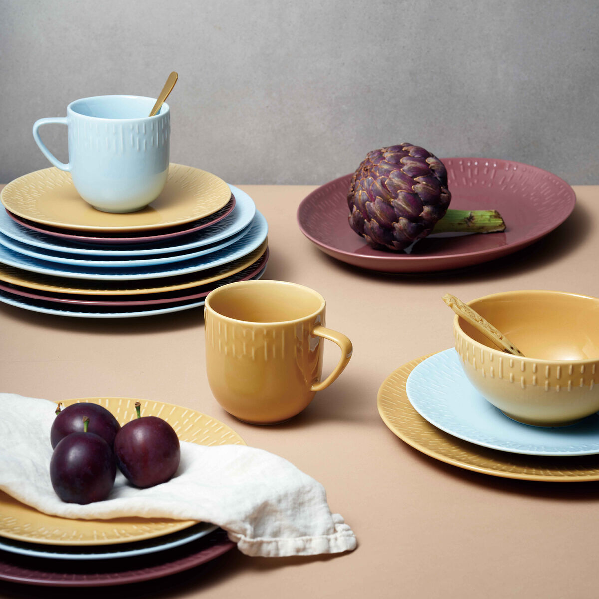 Confetti middagstallerken 27,5 cm, mustard