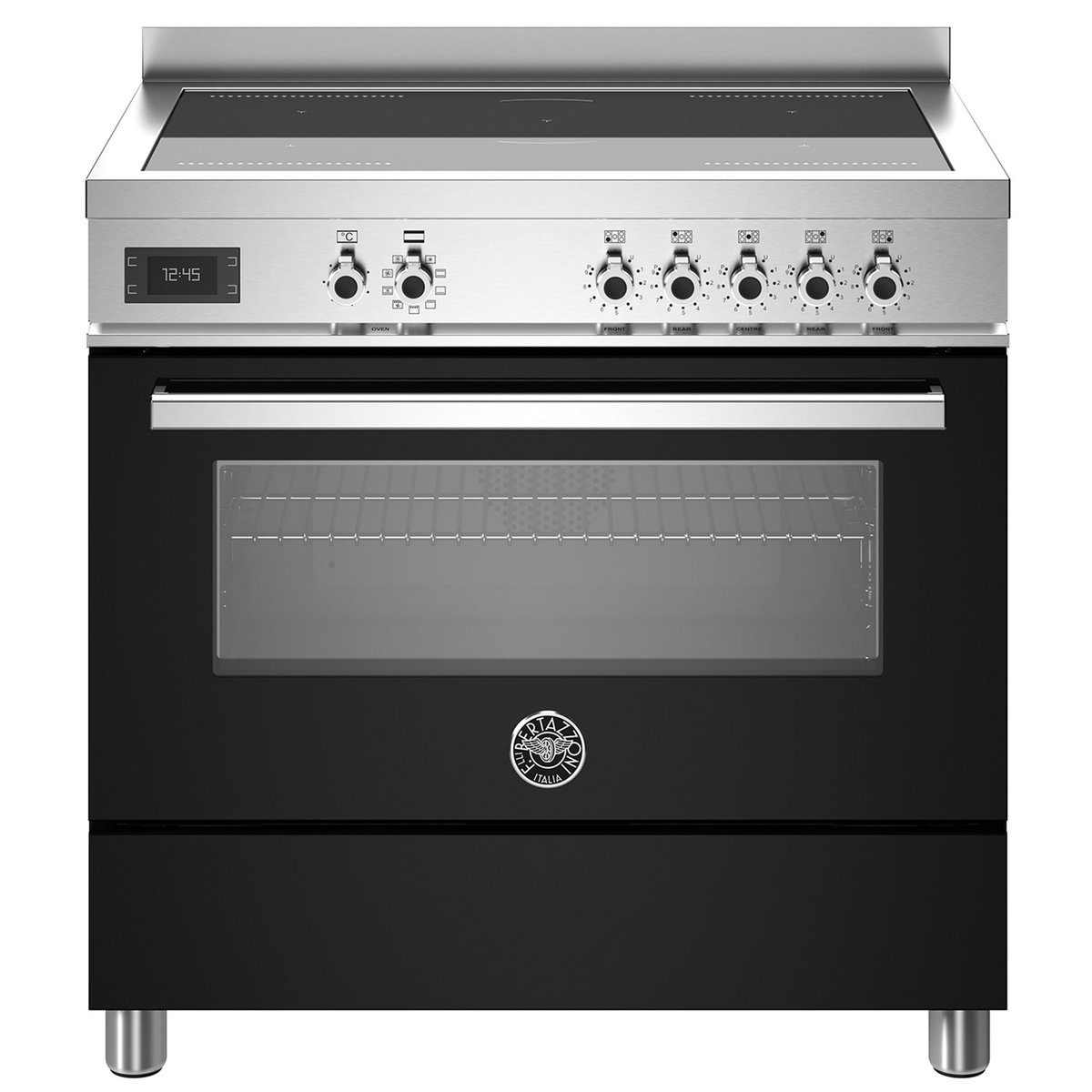 PRO95I1ENET Professional induksjonskomfyr med ovn 90 cm, Svart