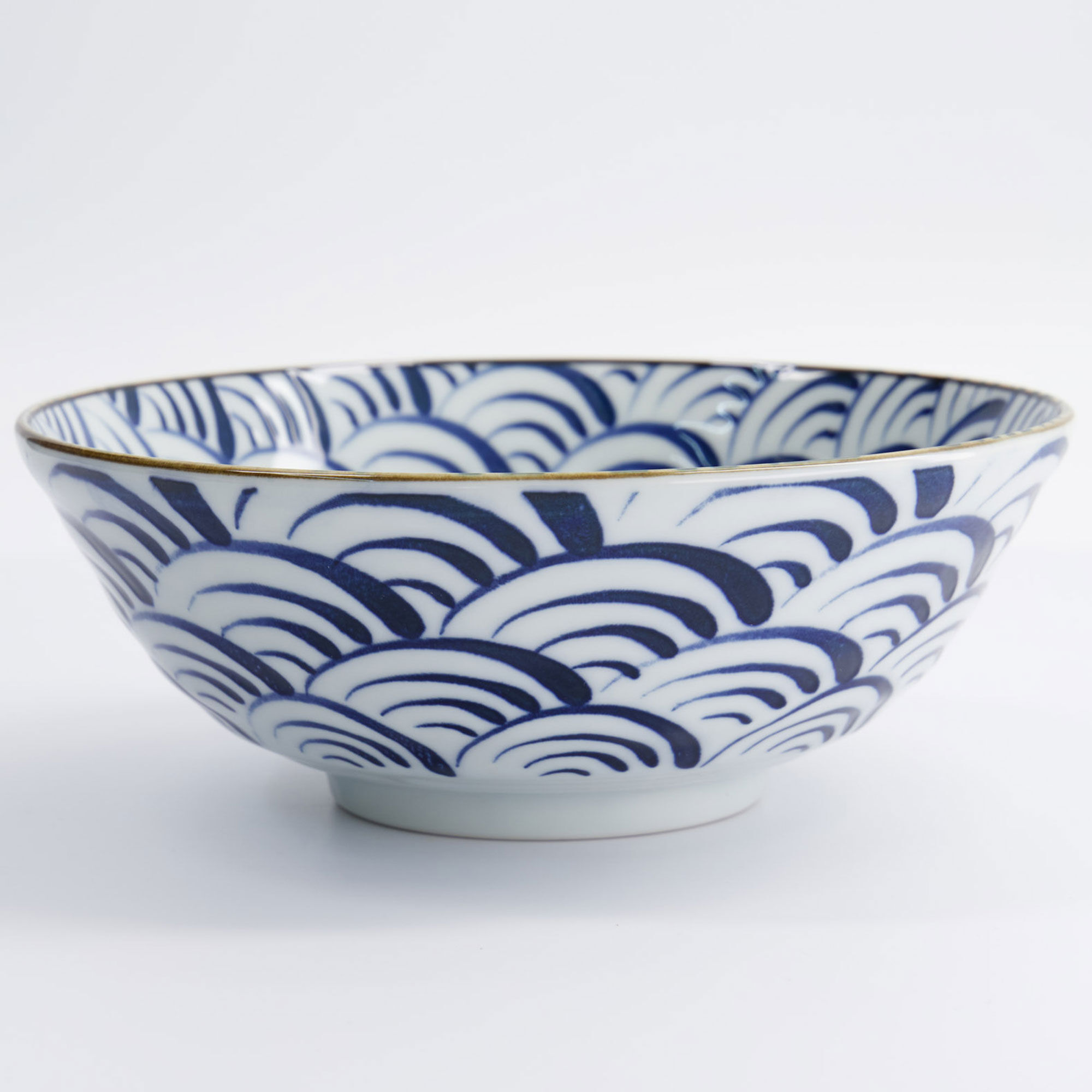 Tokyo Design Studio Natsu Nami Ramen skål 1000 ml, blå/vit