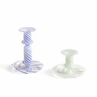 Flare Stripe Milk ljusstake, small, grön