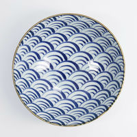 Tokyo Design Studio Natsu Nami Ramen skål 1000 ml, blå/vit