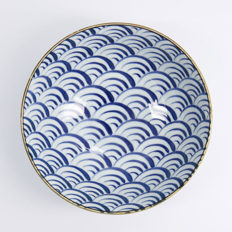 Tokion Design Studio Natsu Nami Ramen kulho 1000 ml, sininen/valkoinen