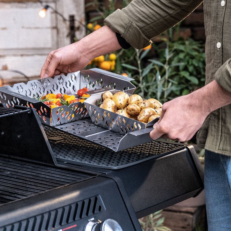 BBQ+ grillkori suorakaidemalli 2 st, small + medium