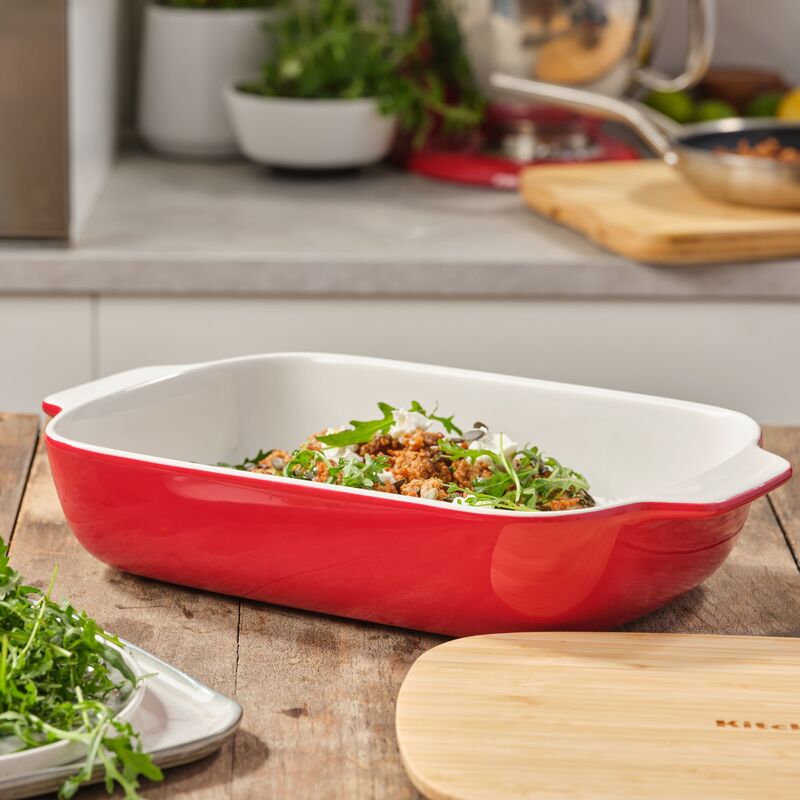 Ugnsform med lock 40x25x8,8 cm, röd