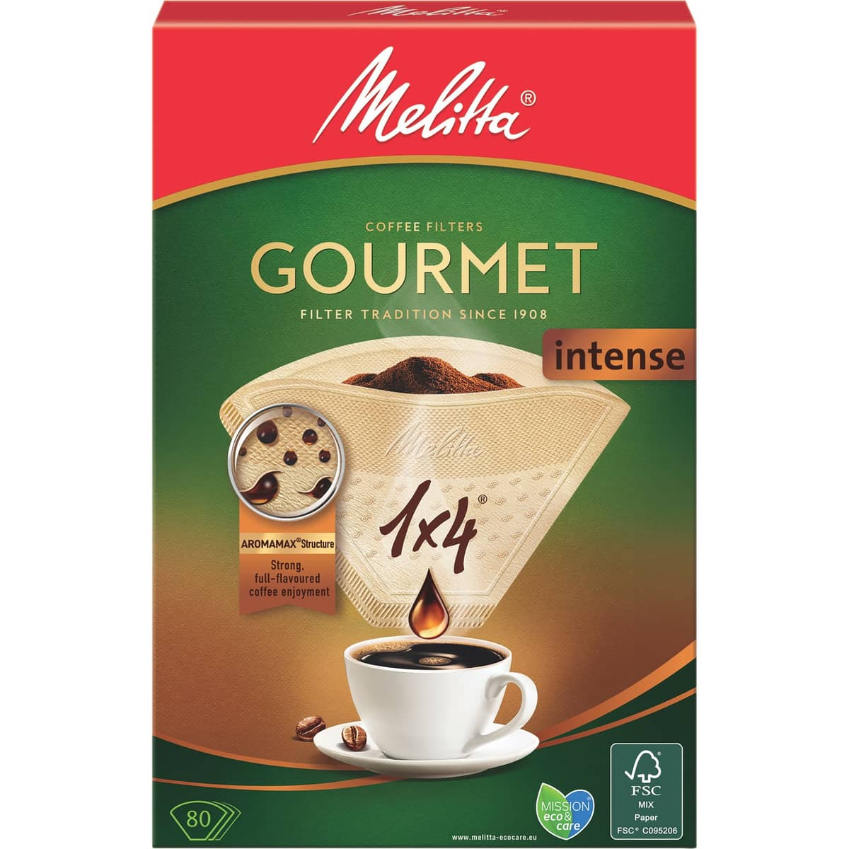 1x4 / 80 Intense Gourmet -kahvinsuodattimet