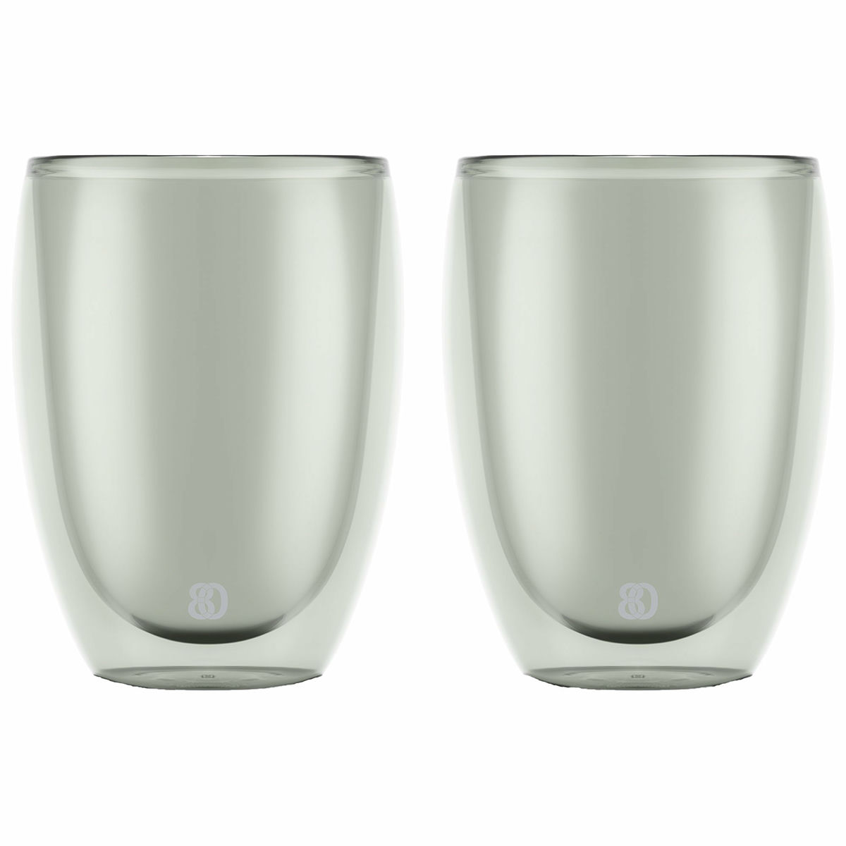 PAVINA dobbeltvegget glass 35 cl 2-pakning, grå