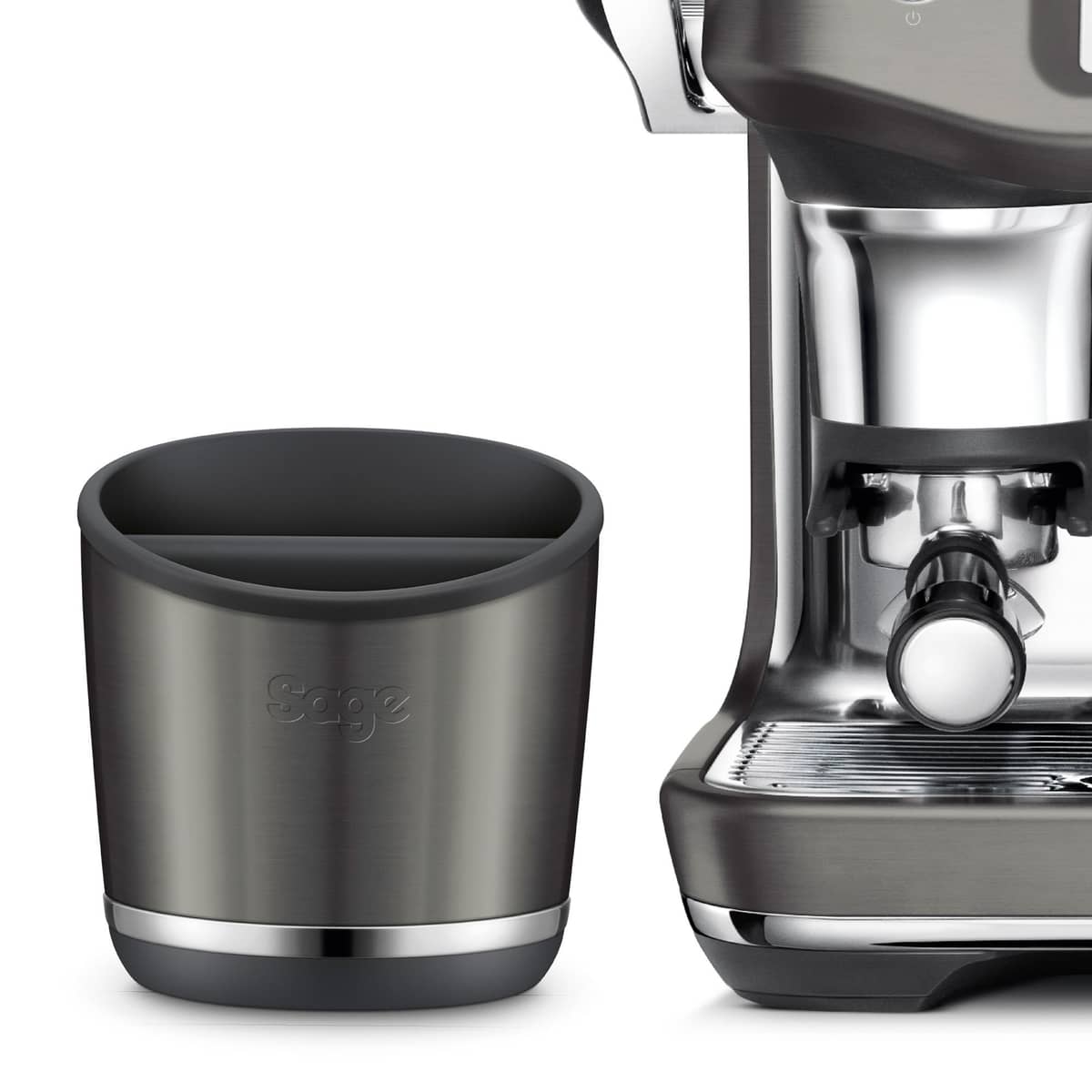 the Knockbox 10™ kaffeboks, black steel