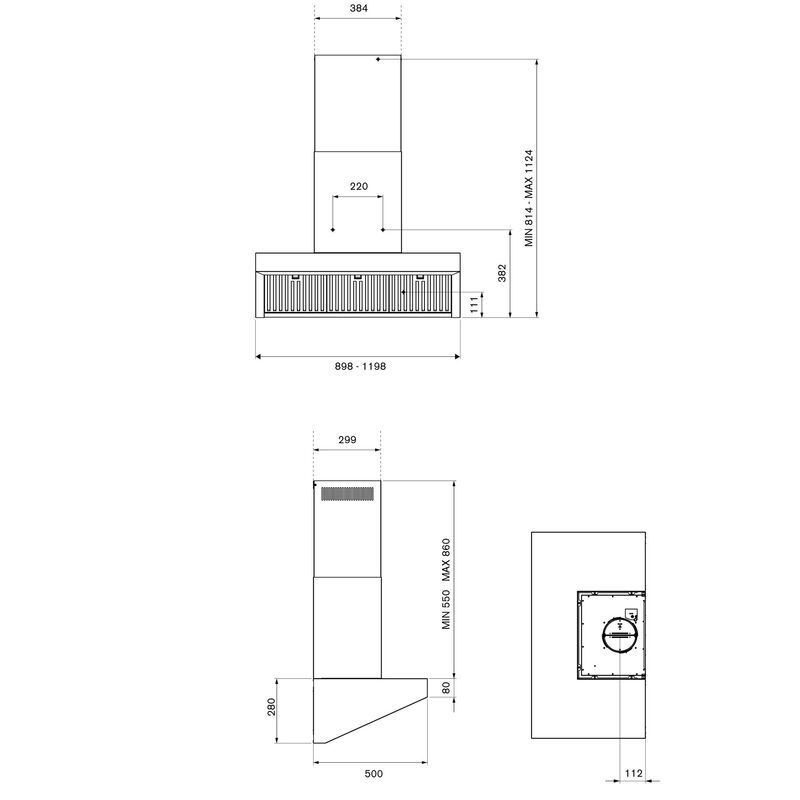 KV90PROXT Pro emhætte, 90 cm, rustfrit stål