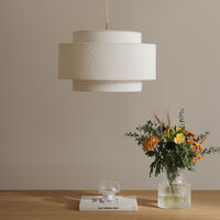 Globen Lighting Noah Bouclé pendellampa 50 cm, vit