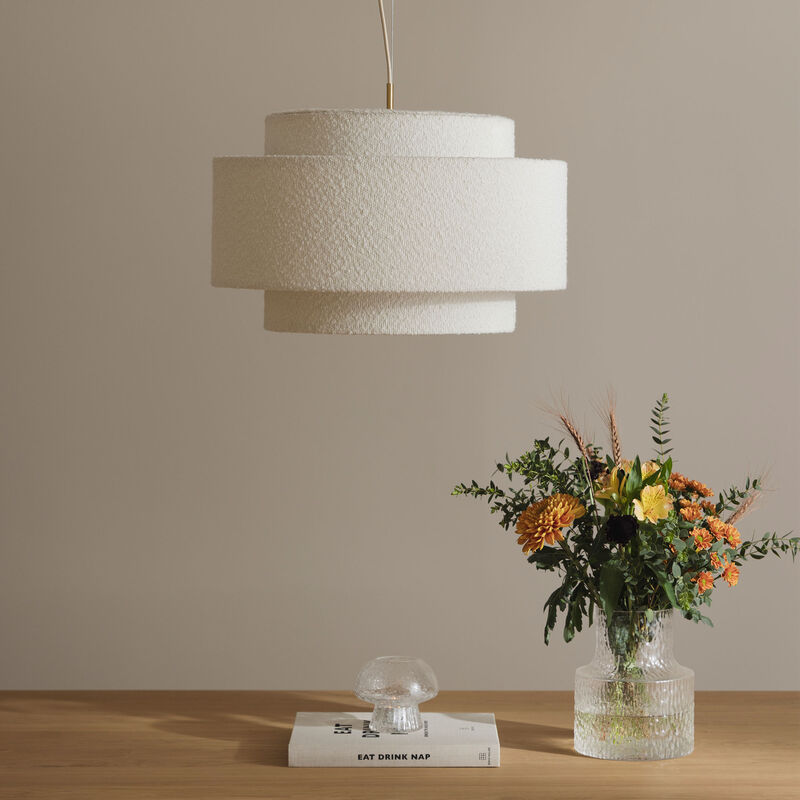 Globen Lighting Noah Bouclé pendellampe 50 cm, hvid