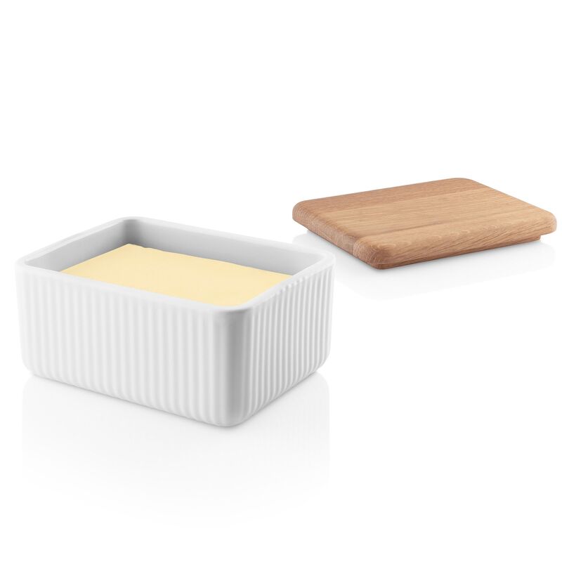 Legio Nova smørboks med lokk, hvit