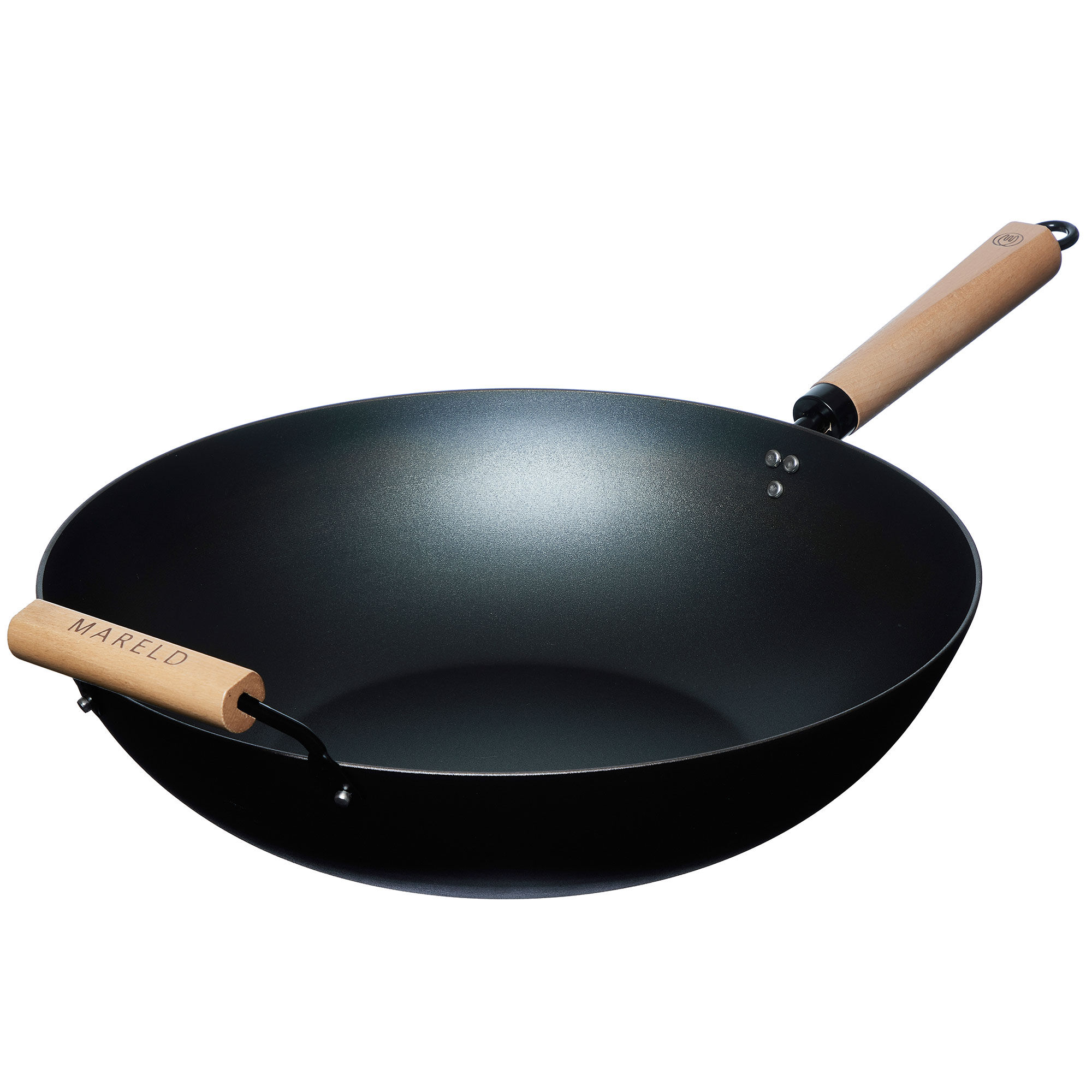 Mareld Wok 36 cm, Forinnbrent karbonstål