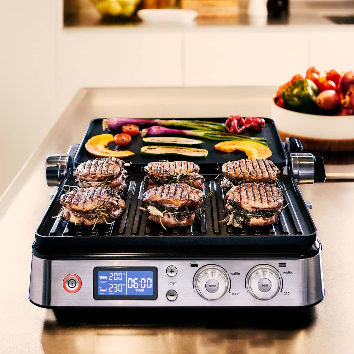 CG9047 MultiGrill 9 Elektriskgrill, sølv