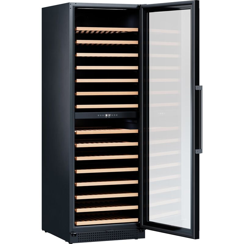 C154F vinkøleskab, 2 temperatur zoner, sort/rustfrit