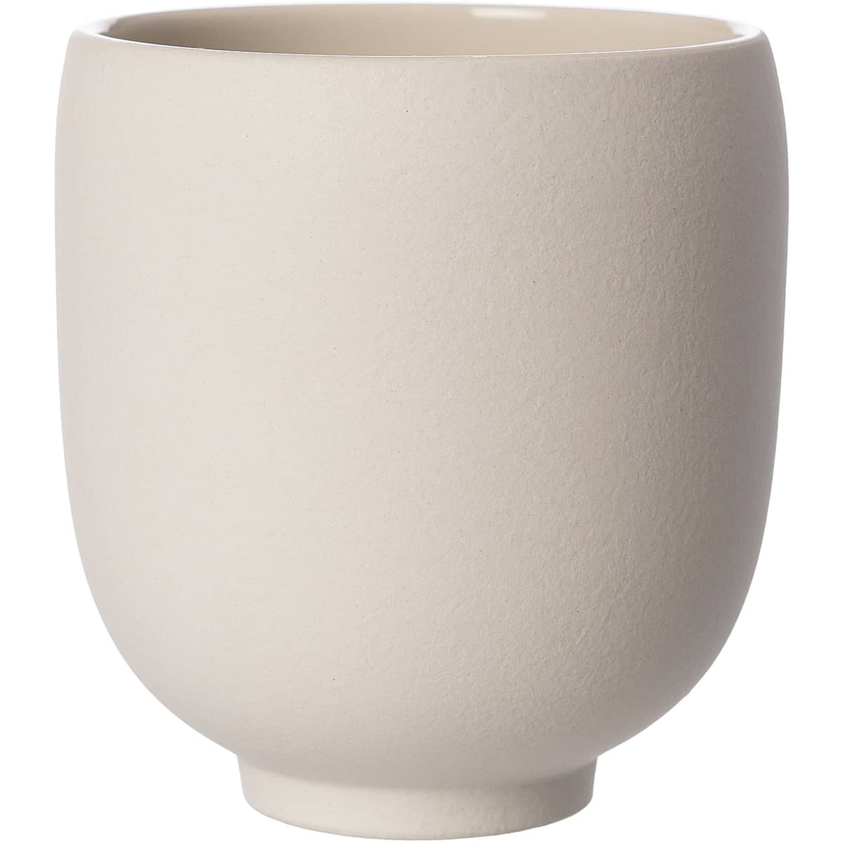 Kruka i stengods 15 cm, naturvit