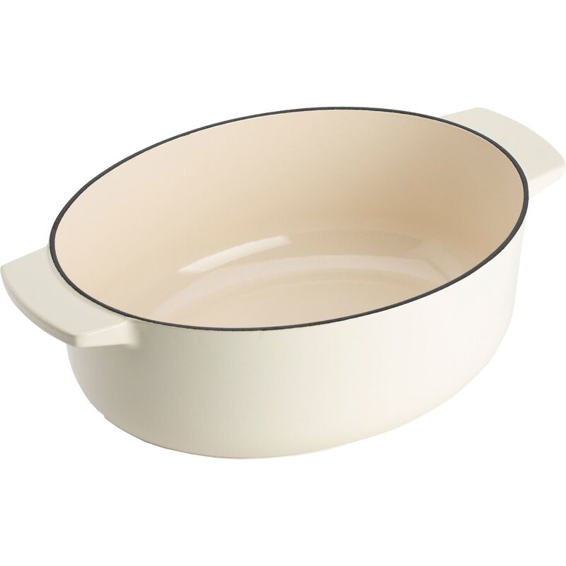 Støbejernsgryde oval 30 cm, 5,6 liter, almond cream