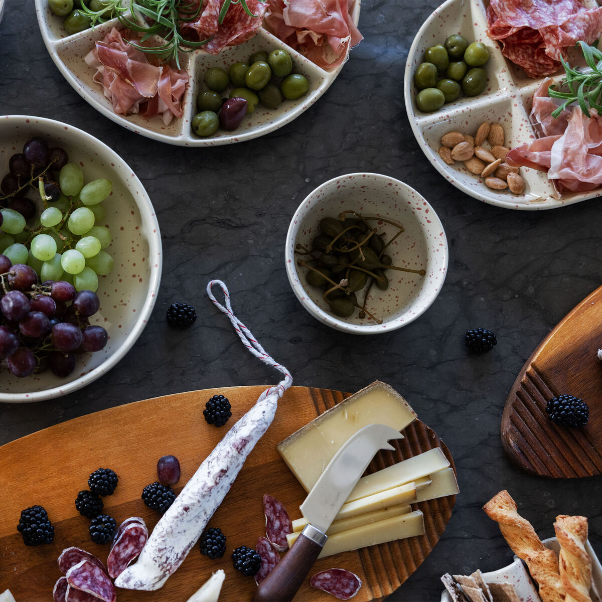 Ditte skål, beige/bordeaux