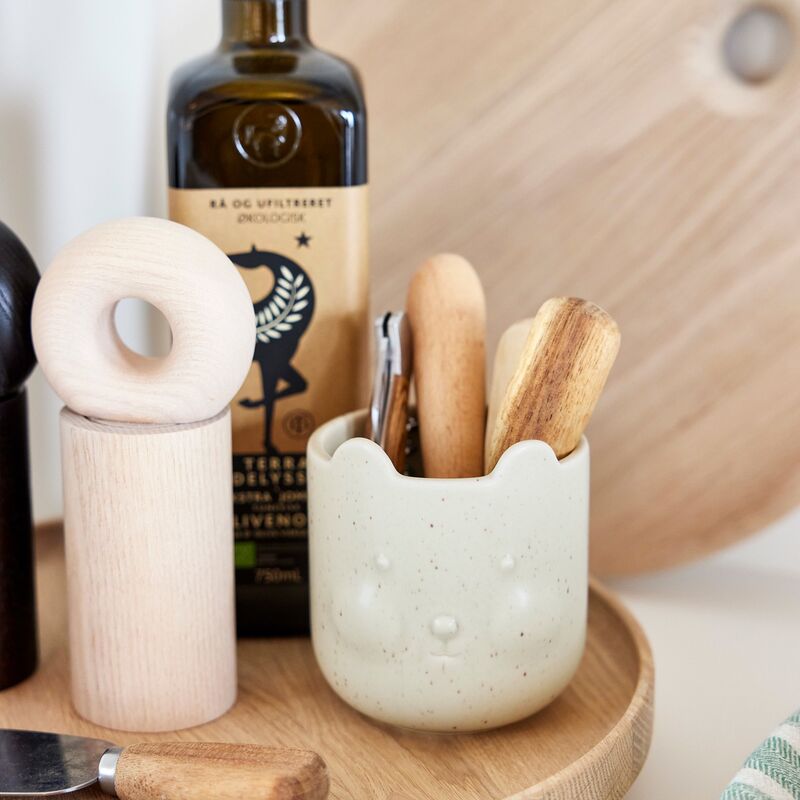 Bjørne krukke 9 cm, reactive olive