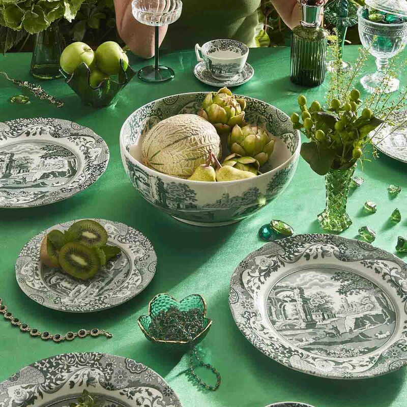 Heritage Green Italian serveringsskål 27,5 cm, grön/vit