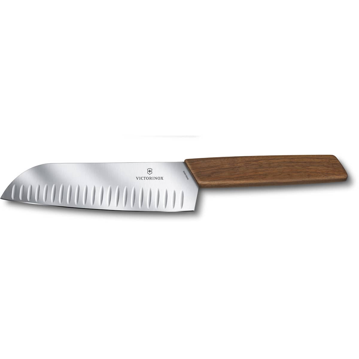 Swiss Modern santokukniv 17 cm, valnød