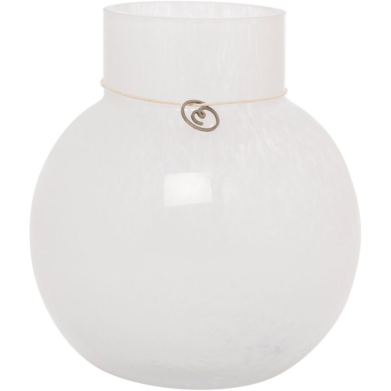 Glasvas rund 14 cm Ø13cm, vit