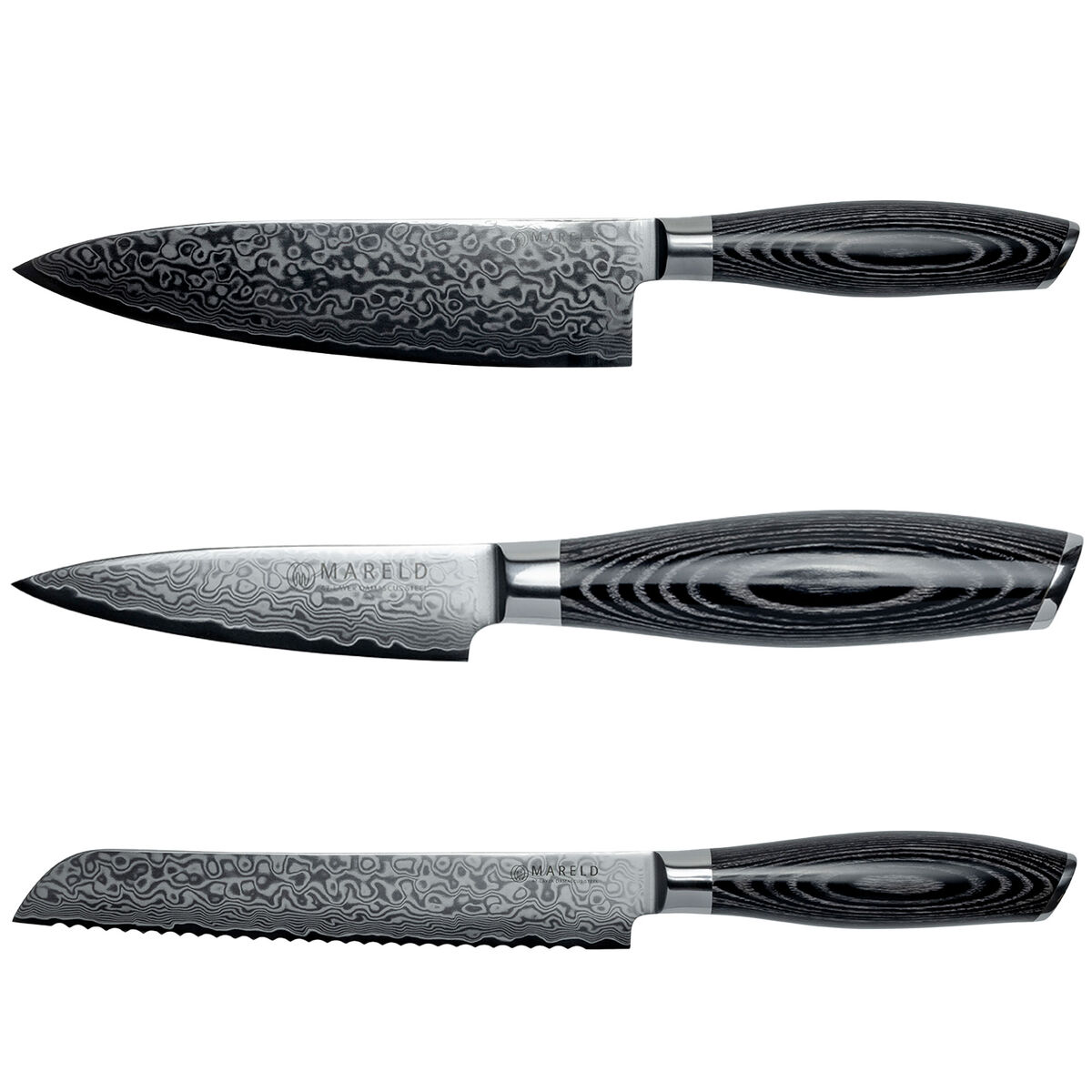 Mareld Akio Knivsæt m. brødkniv, sort