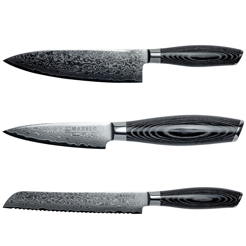 Mareld Akio Knivsett med brødkniv, svart
