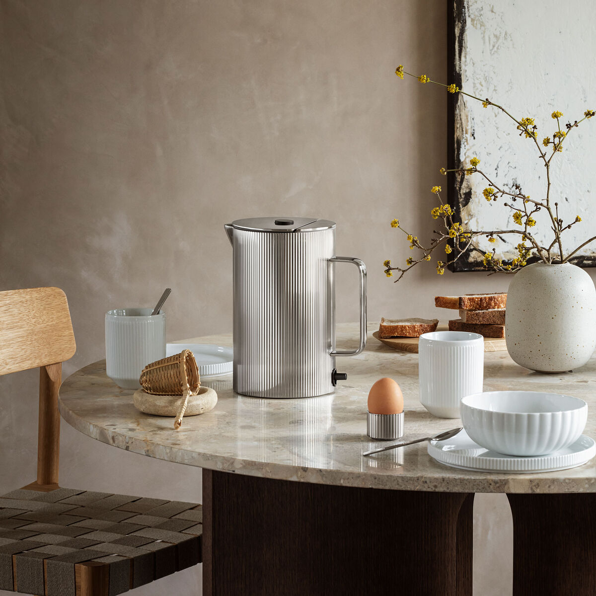 Georg Jensen Bernadotte elkedel, blankpoleret