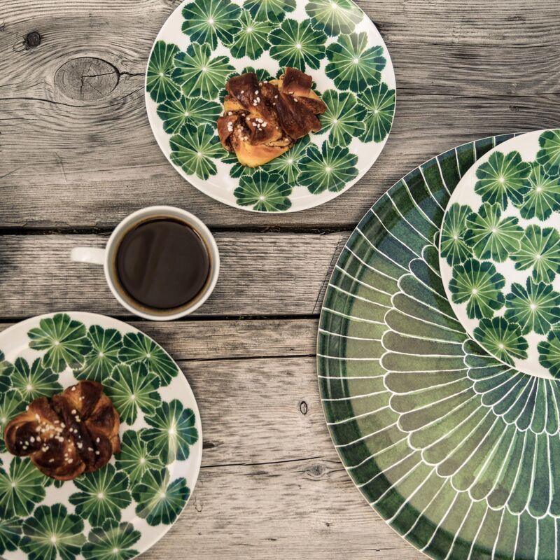 Daggkåpa asjett, 21 cm, 4 stk, grønn