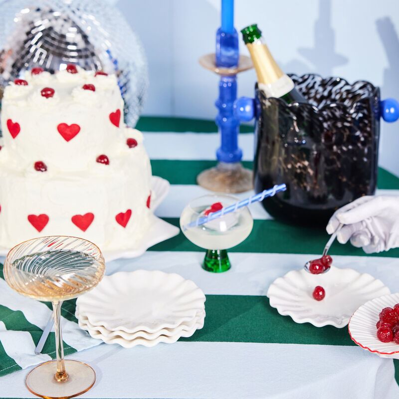 Love bordsduk 150x280 cm, grön/ljusblå